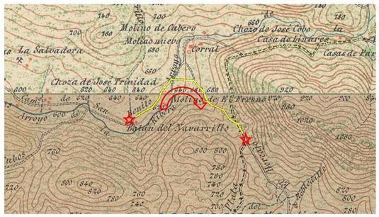 Siguiente tramo por el que pasó Don Quijote, en el Batan del Navarrillo