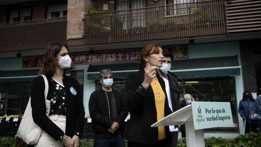 La portavoz de Más Madrid del Ayuntamiento, Rita Maestre, y la candidata de Más Madrid a la Presidencia de la Comunidad de Madrid, Mónica García