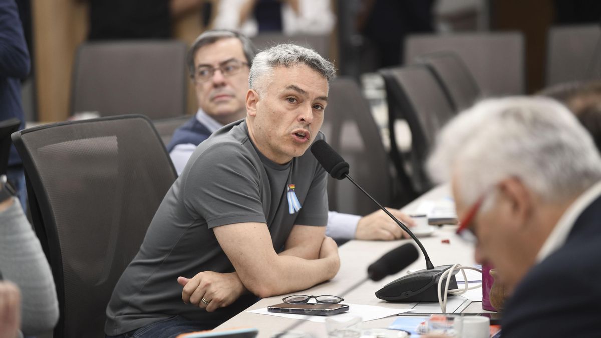El diputado del socialismo Esteban Paulón, presente en la reunión de las comisiones de Asuntos Constitucionales y de Peticiones, Poderes y Reglamento.