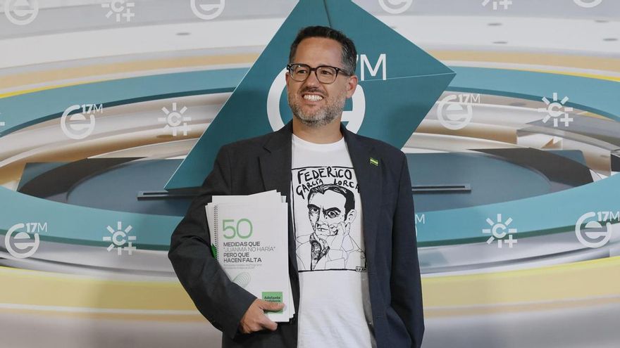 José Ignacio García (Adelante Andalucía), durante el segundo debate electoral