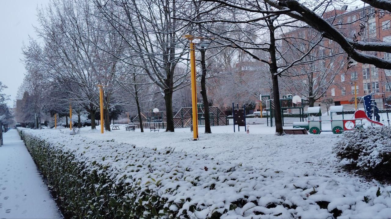 Nieve en León capital.