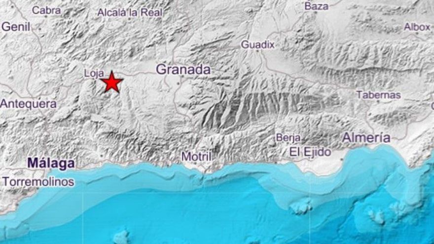 Toma de la imagen del mapa con el terremoto registrado en Salar este jueves