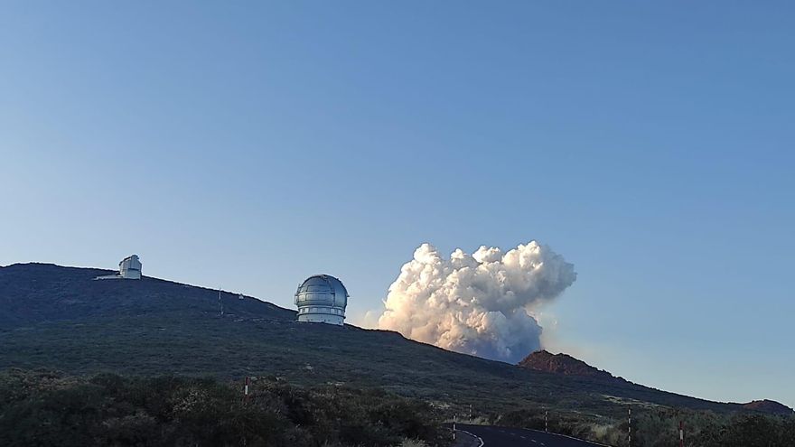 El Observatorio del Roque de Los Muchachos detiene la operatividad de sus telescopios por las cenizas del volcán
