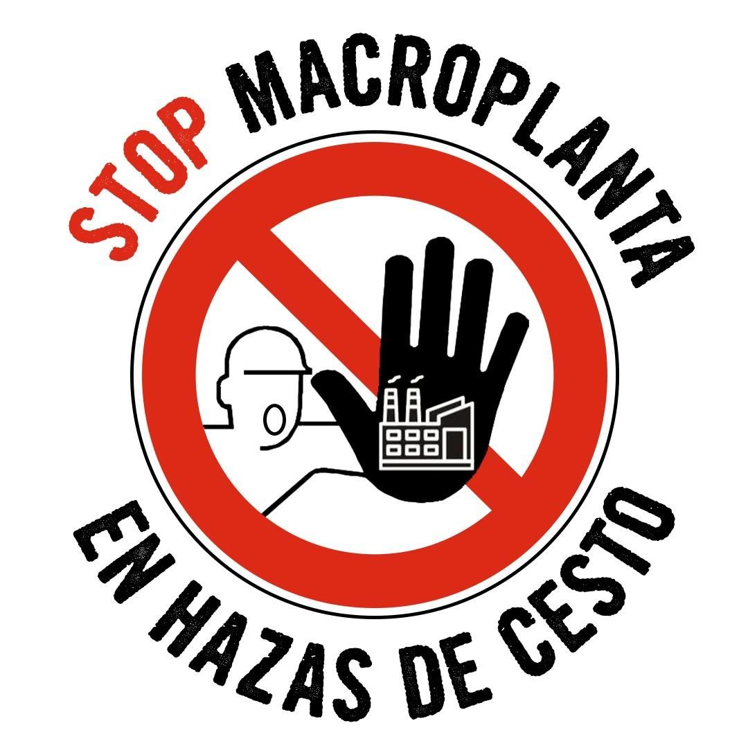 Logotipo de la Asociación Stop Macroplanta en contra del proyecto de biogás en Hazas de Cesto.