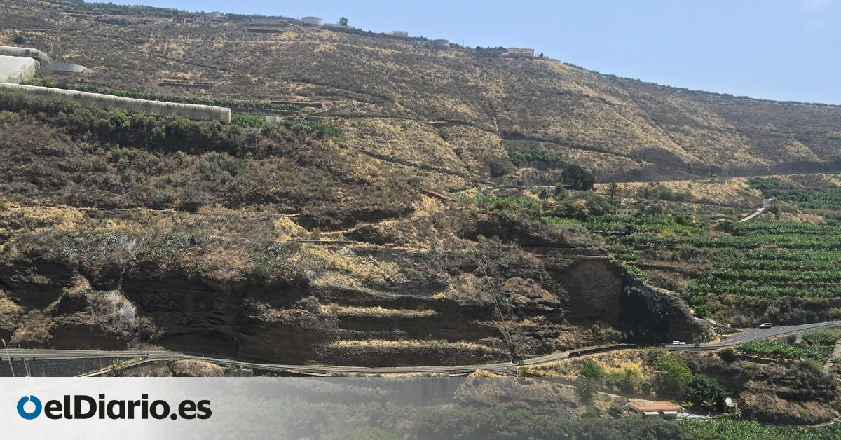 El Cabildo actúa de emergencia en la seguridad de la LP-1 en el tramo del barranco de Las Angustias por pequeños desprendimientos
