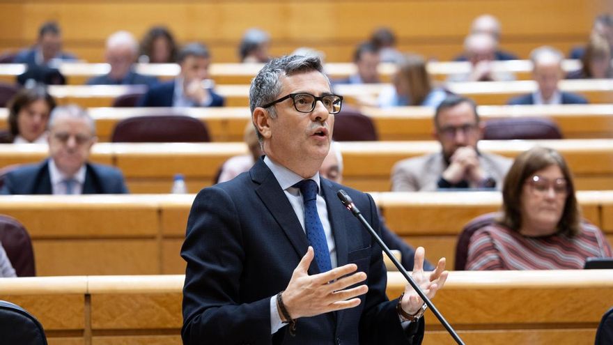 El ministro de la Presidencia, Félix Bolaños, interviene en el Senado, a 2 de diciembre de 2025