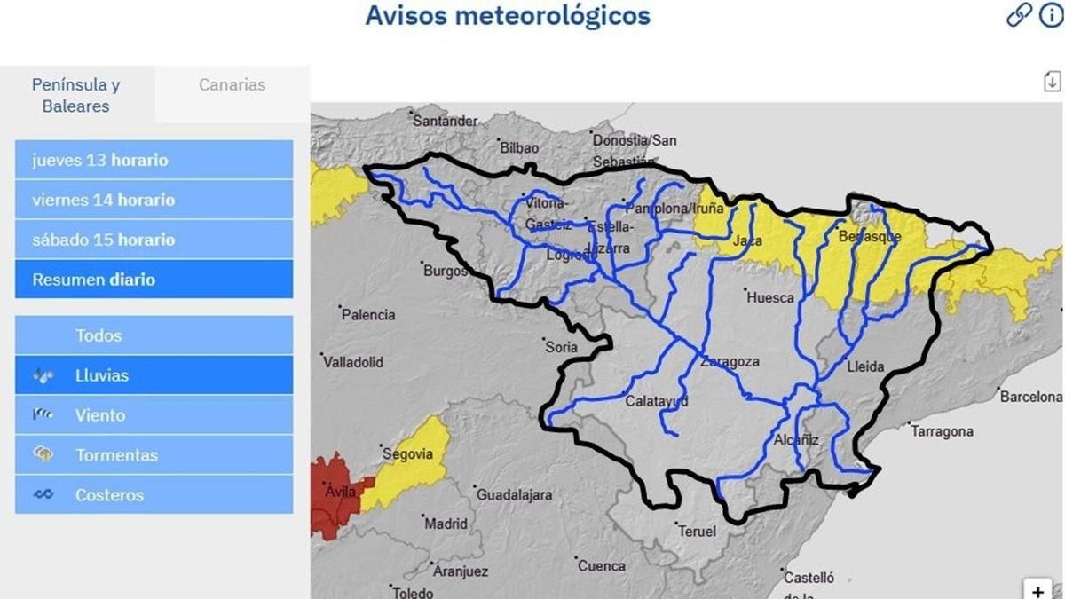 La CHE alerta de posibles crecidas en barrancos y cauces menores en Pirineo tras el aviso amarillo de Aemet