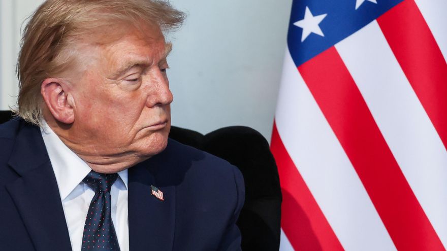 El presidente de EEUU, Donald Trump, el lunes en Evian (Francia).
