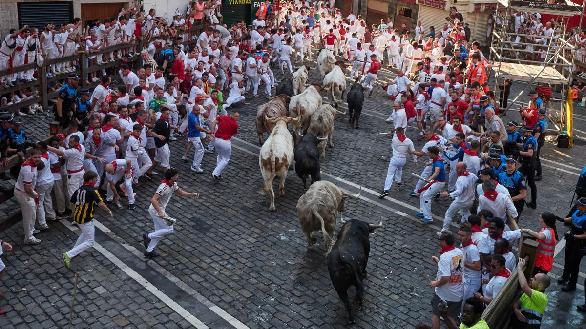 Imagen del primer encierro de los Sanfermines.