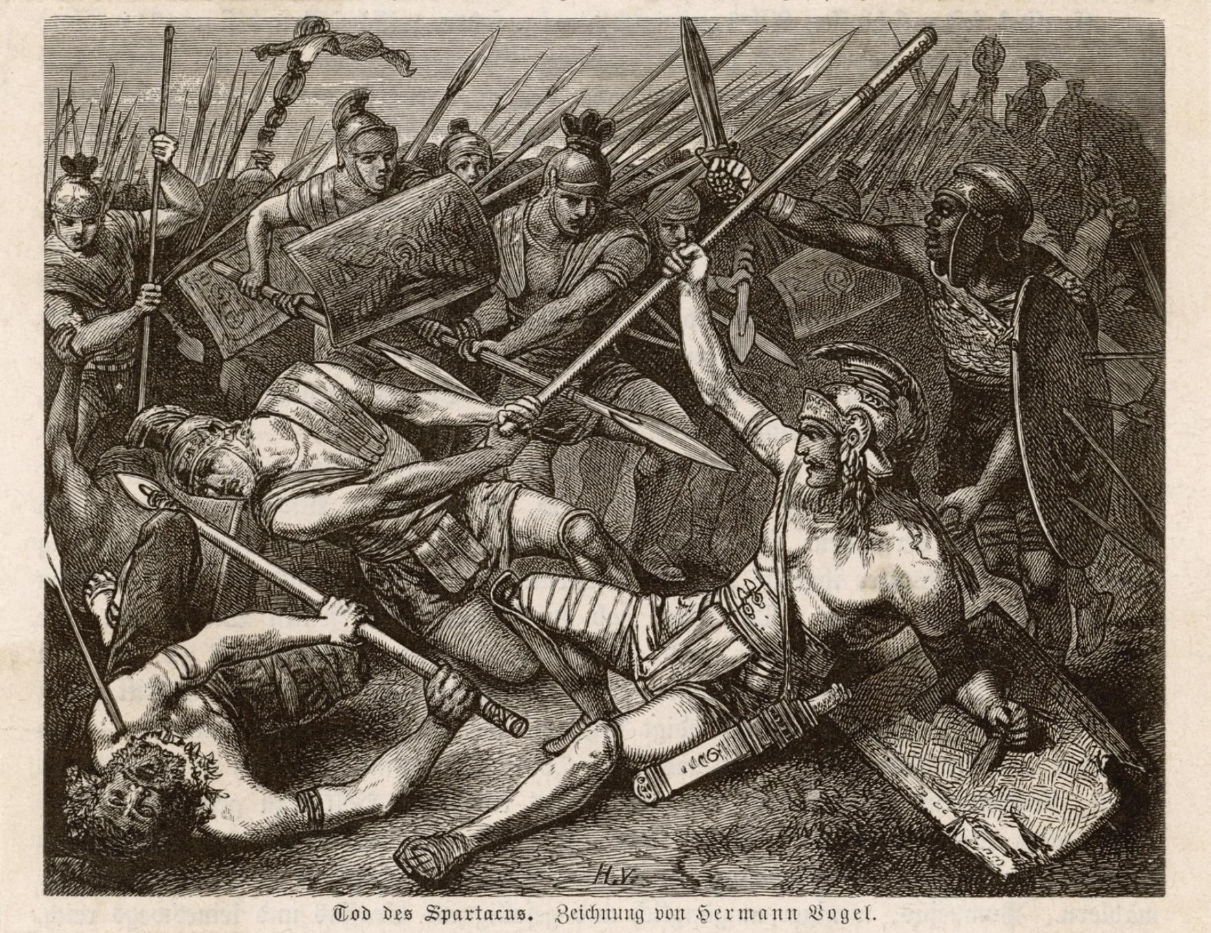 Muerte de Espartaco, de Hermann Vogel