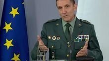 El general Fernando Santiago en una de las ruedas de prensa del comité técnico del coronavirus.