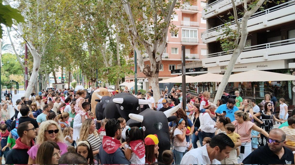 Encierro infantil celebrado en las calles de Murcia, la capital de la Región.