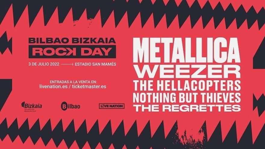 Cartel con los grupos que tocarán en Bilbao en julio