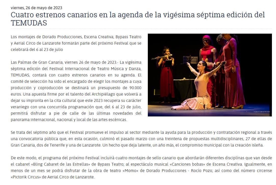 Noticia con más interacciones sobre Temudas Fest