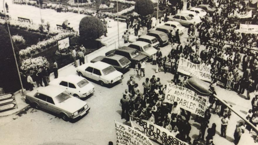 Una manifestación en Albacete en 1982