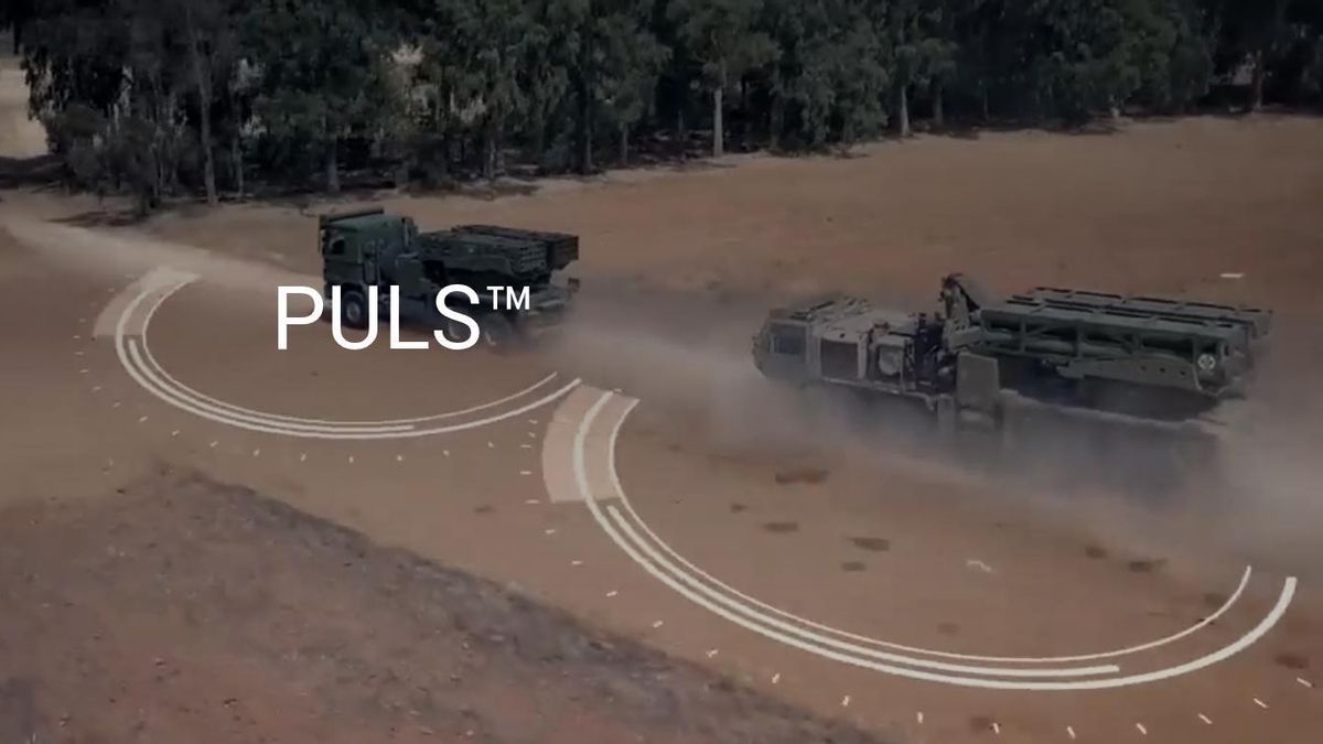 Dos lanzacohetes PULS, base del sistema SILAM, en una demostración publicitaria de Elbit Systems