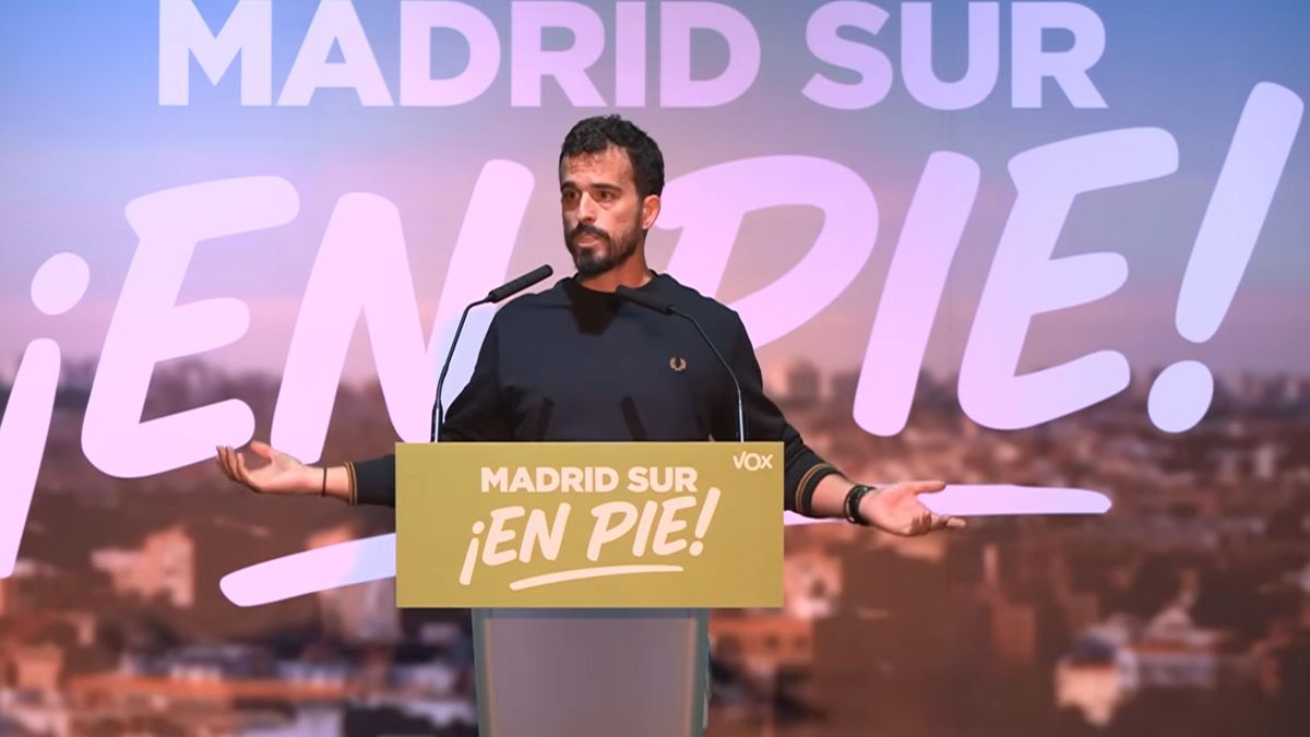 Carlos Hernández Quero, durante un mitin sobre Madrid Sur