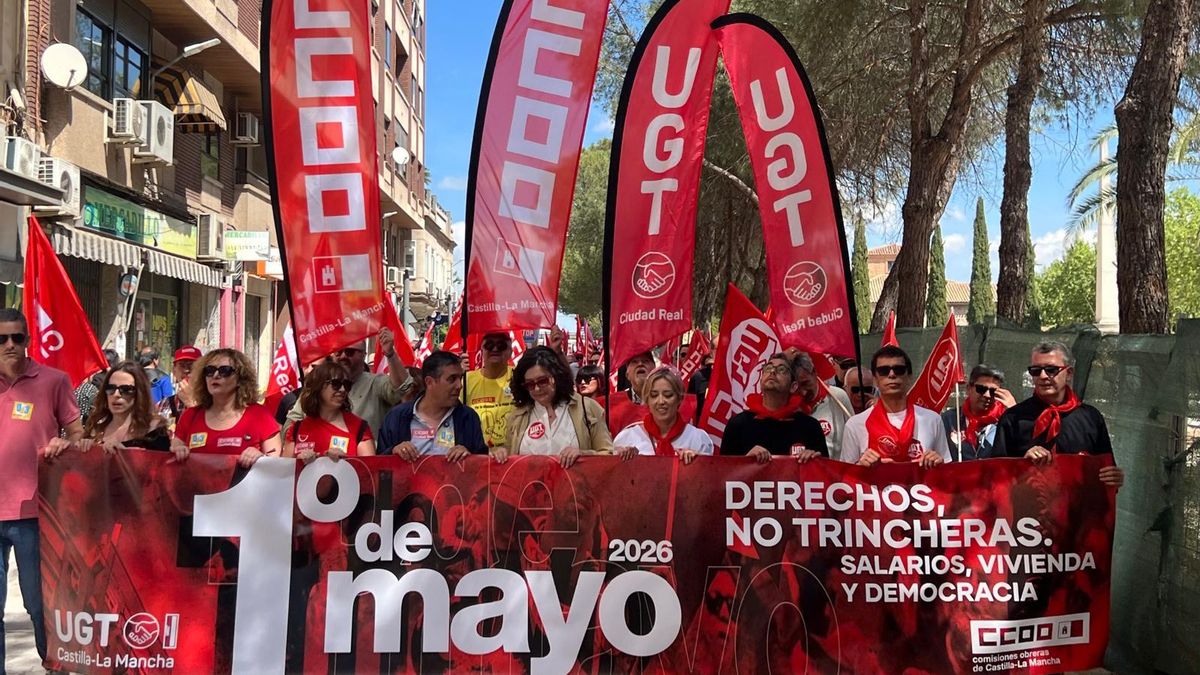Manifestación por el Primero de Mayo en Puertollano (Ciudad Real)