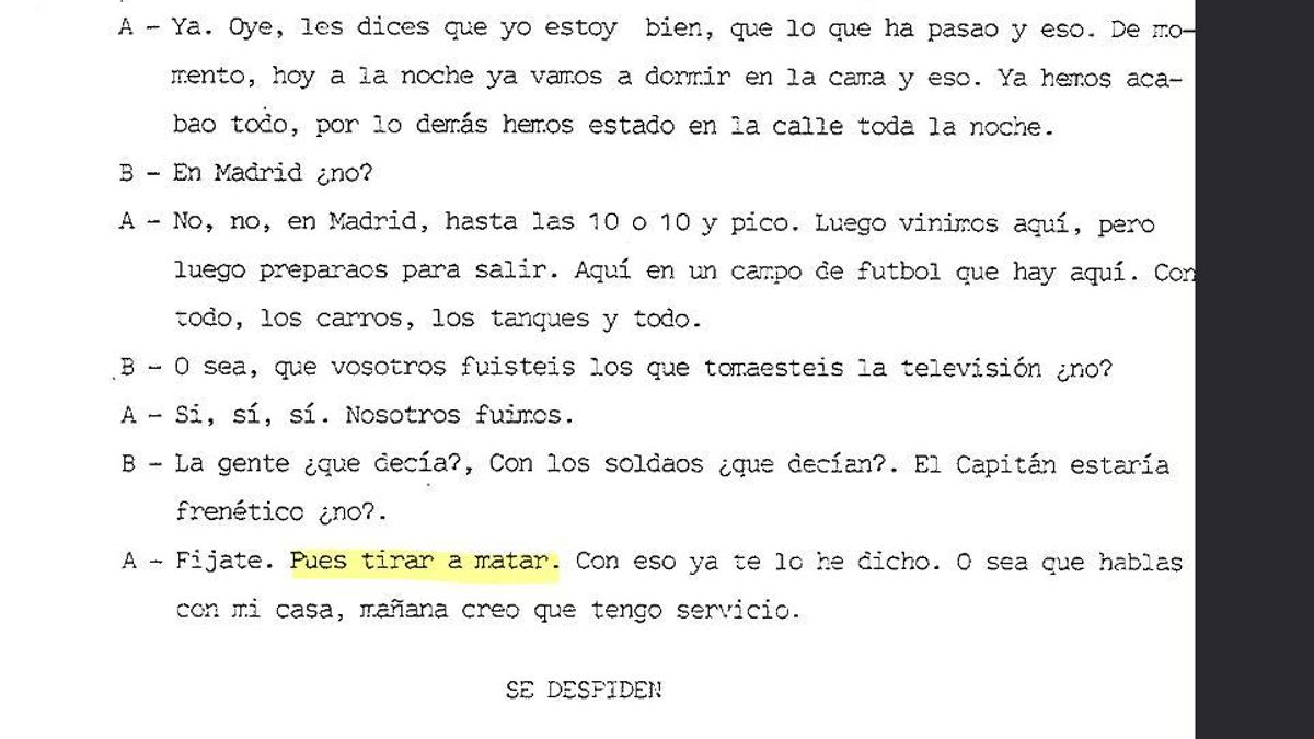 La unidad militar que tomó Televisión Española el 23F tenía orden de “tirar a matar”