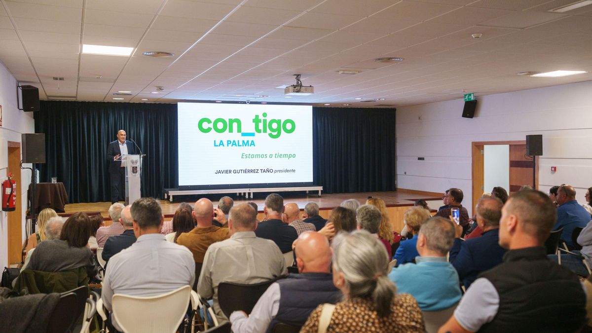 Javier Gutiérrez Taño, en la intervención de cierre de la presentación de Contigo La Palma en el museo MAB.