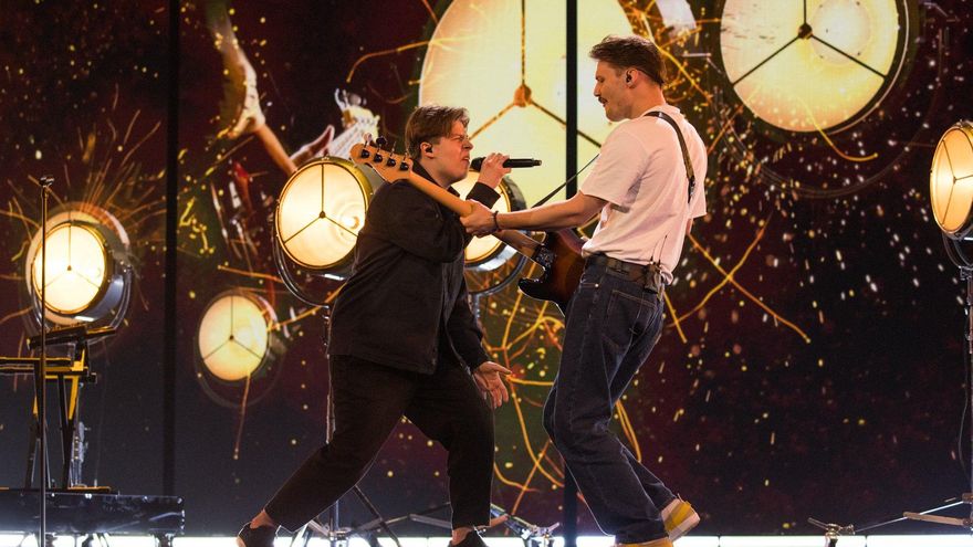 Sudden Lights (Letonia) en su primer ensayo en Eurovisión 2023