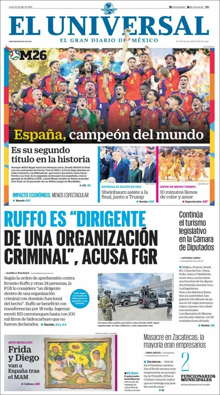 Las lágrimas de Messi y el título de España, en las tapas de los diarios del mundo