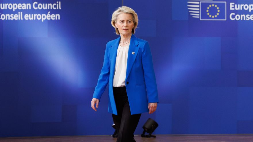 Ursula von der Leyen a su llegada a una cumbre europea en Bruselas.