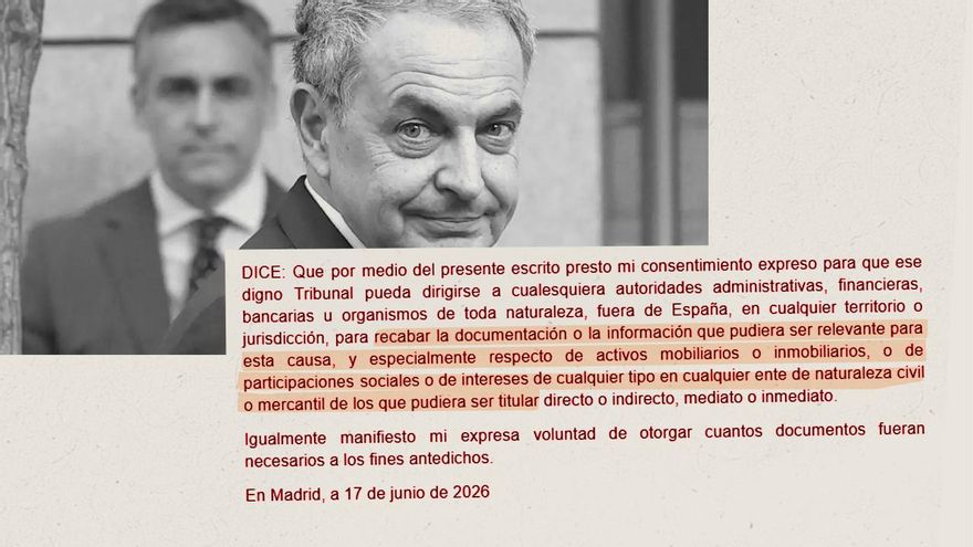 Zapatero entrega al juez el escrito con su "consentimiento expreso" para verificar que no tiene sociedades fuera de España