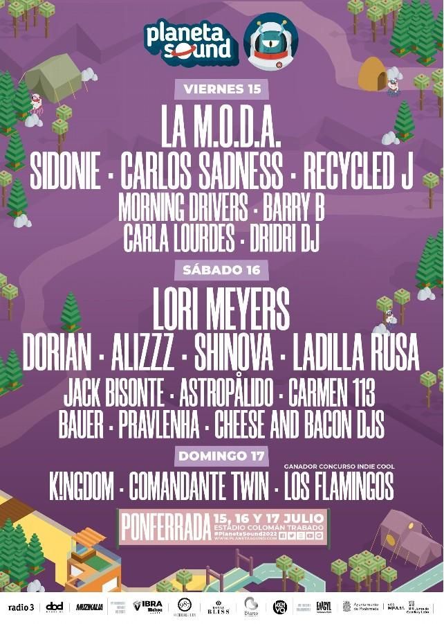 Cartel Planeta Sound por días.