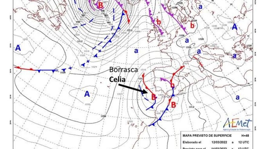 La borrasca 'Celia' afectará a Canarias durante los próximos días