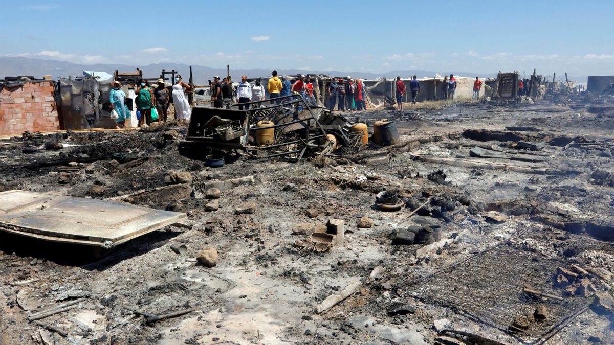 Estado en el que quedó la pasada semana un asentamiento de chabolas ubicado Atóchares en el término municipal de Níjar (Almería).