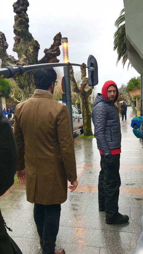 Miguel Ángel Muñoz en el rodaje de Presunto Culpable