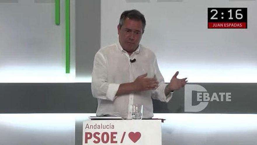 Captura | Juan Espadas en el debate de primarias del PSOE andaluz