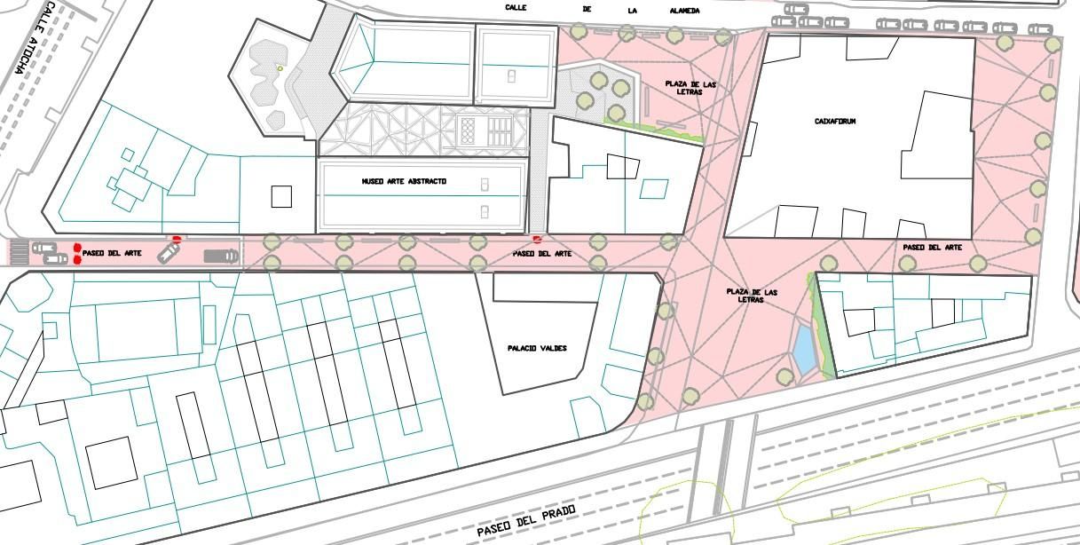 Proyecto de peatonalización del entorno del Palacio Valdés entregado por los vecinos al Ayuntamiento