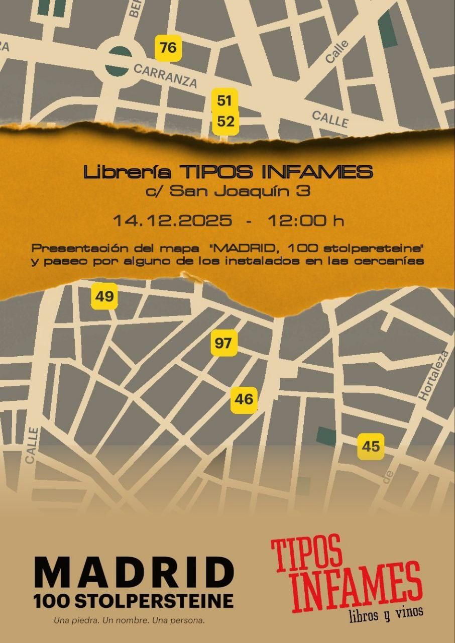 Cartel de la presentación y la ruta