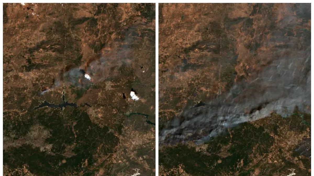 El antes y el después de los incendios de Madrid y Ávila, visto desde el satélite