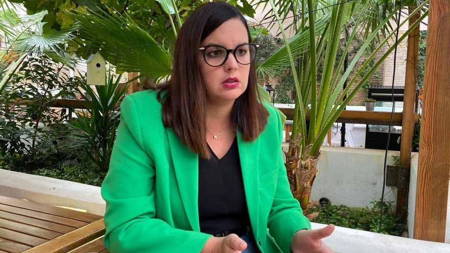 La socialista Sandra Gómez durante la entrevista.