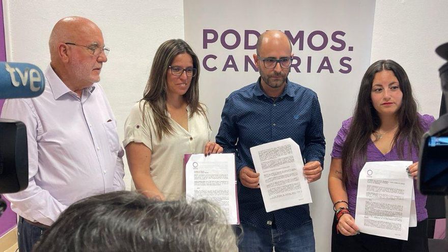 Manuel Marrero, María del Cristo González, Gabriel González y Laura Fuentes, en la rueda de prensa sobre Cuna del Alma