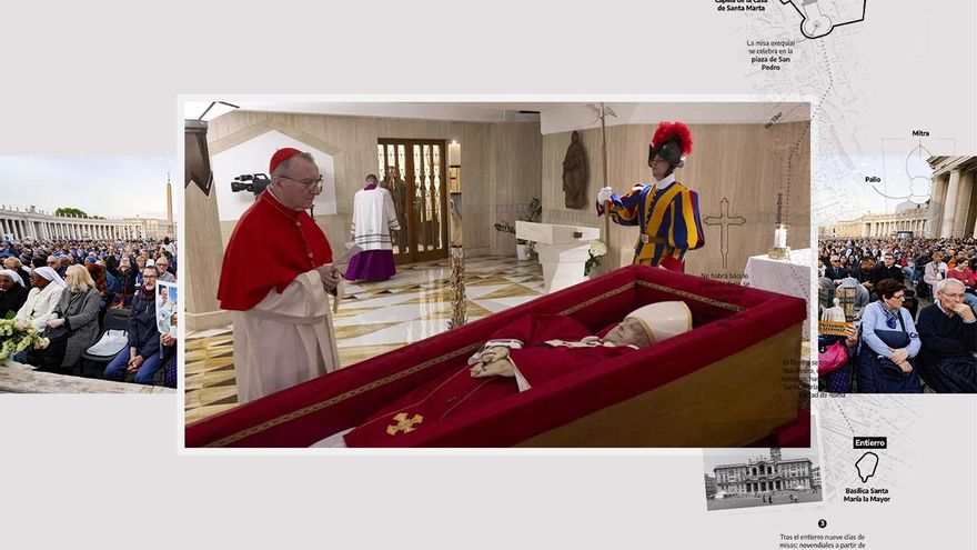En 'procesión' fuera del Vaticano, sin zapatos rojos y dentro de un solo ataúd: el funeral de Estado del papa Francisco