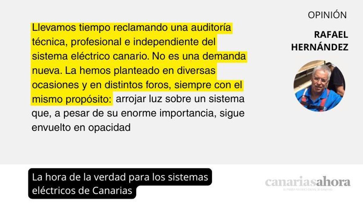 La hora de la verdad para los sistemas eléctricos de Canarias