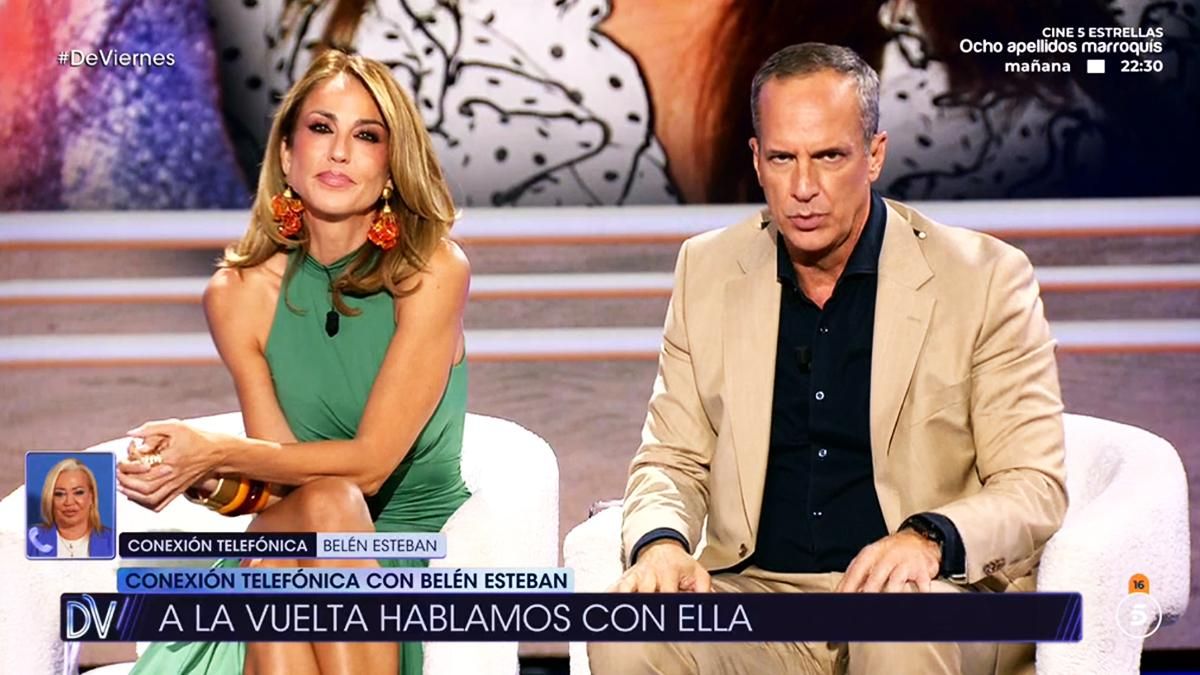 Beatriz Archidona y Santi Acosta saludan en directo a Belén Esteban en 'De Viernes'