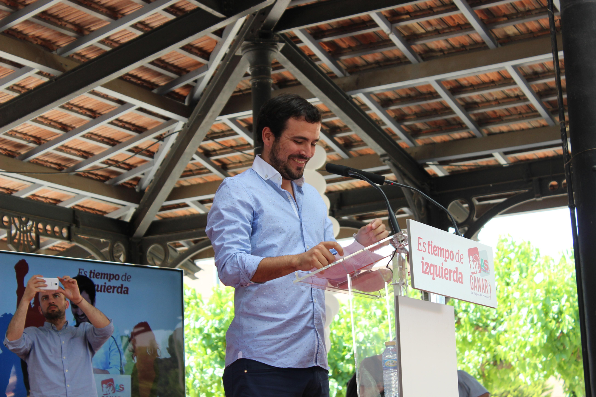 Alberto Garzón antes de tomar la palabra en Murcia / PSS