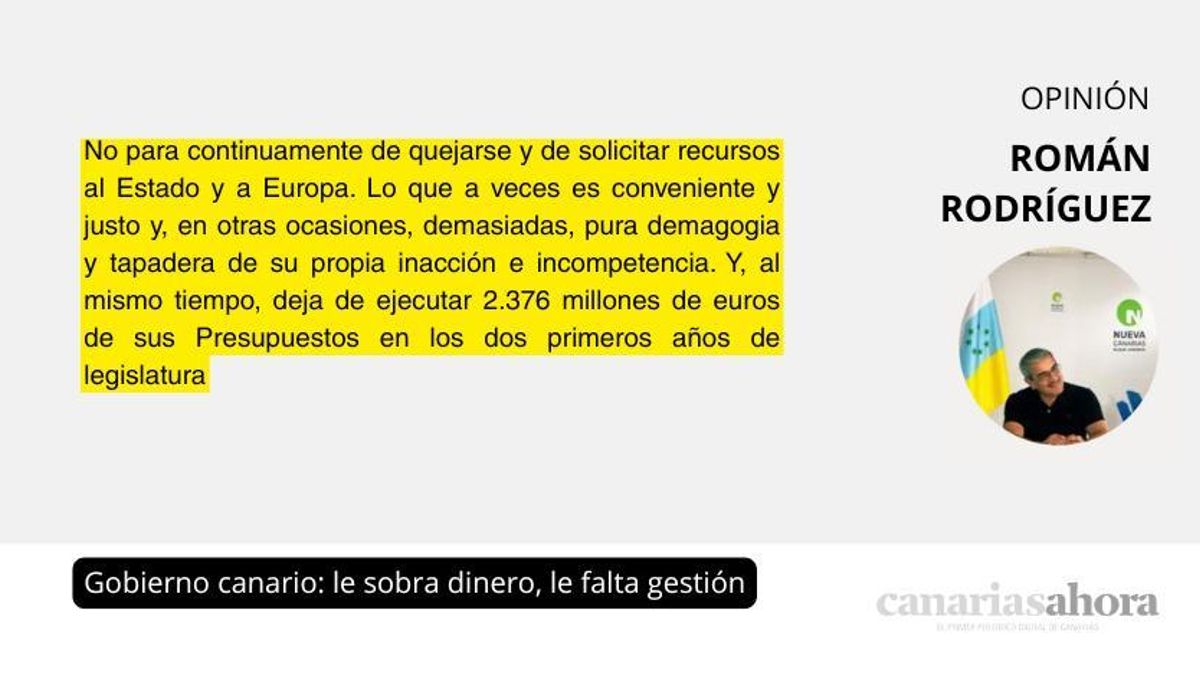 Gobierno canario: le sobra dinero, le falta gestión