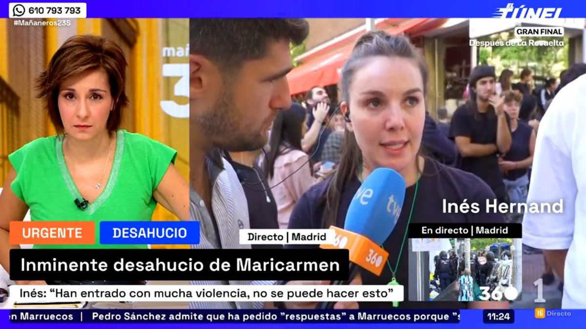 Inés Hernand denuncia en RTVE el desahucio de Maricarmen: "Esto es culpa del gobierno regional y del central, de los dos"
