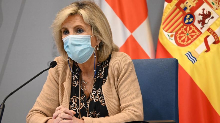 La consejera de Sanidad, Verónica Casado, en la rueda de prensa de este martes.