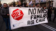 Manifestación contra los desahucios en Madrid.