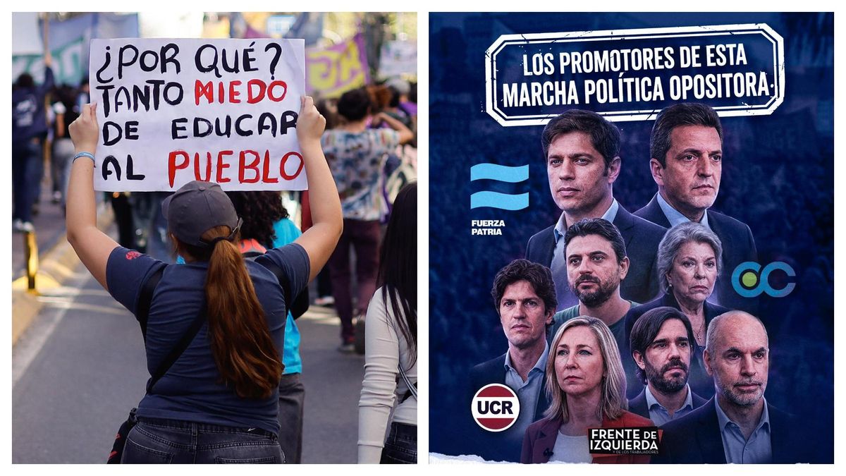 Frente al reclamo multitudinario de docentes y no docentes, el Gobierno respondió con ataques a la oposición.