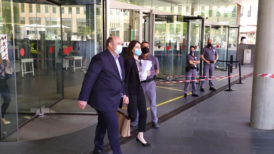 Grau, a su salida de la Ciudad de la Justicia