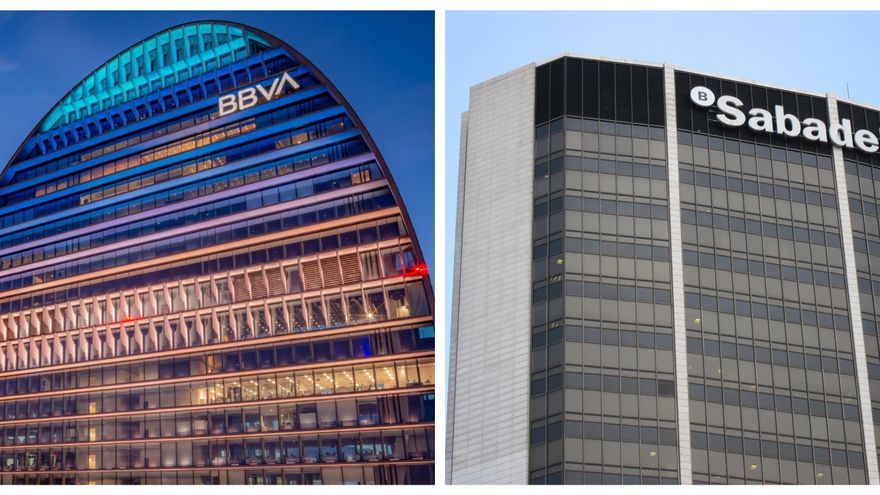 Sedes de BBVA y Banco Sabadell.