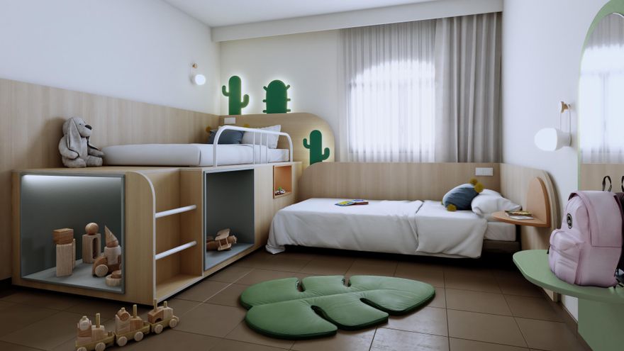 Habitación para niños en el hotel Parque Cristóbal.